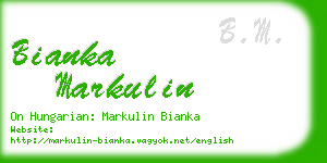 bianka markulin business card